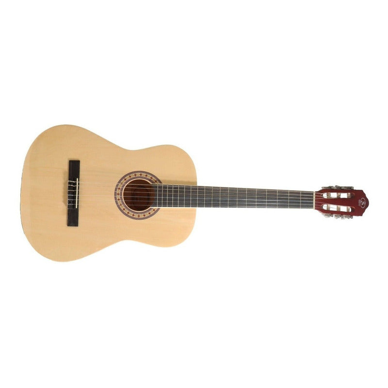 Guitarra Acústica Symphonic Ec3900n Con Cuerdas De Nylon Color Natural Material Del Diapasón Palisandro