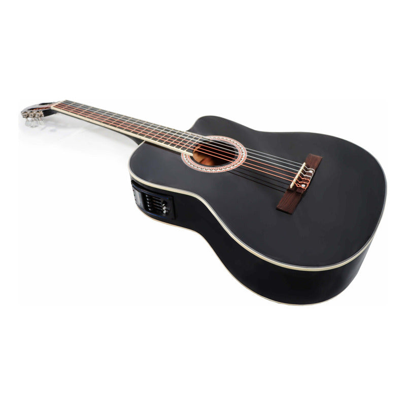 Guitarra Electroacústica Symphonic Ec3920ce-bk Negra Color Negro Material Del Diapasón Palisandro Orientación De La Mano Diestro