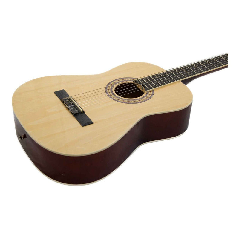 Guitarra Acústica Symphonic Ec3900n Con Cuerdas De Nylon Color Natural Material Del Diapasón Palisandro