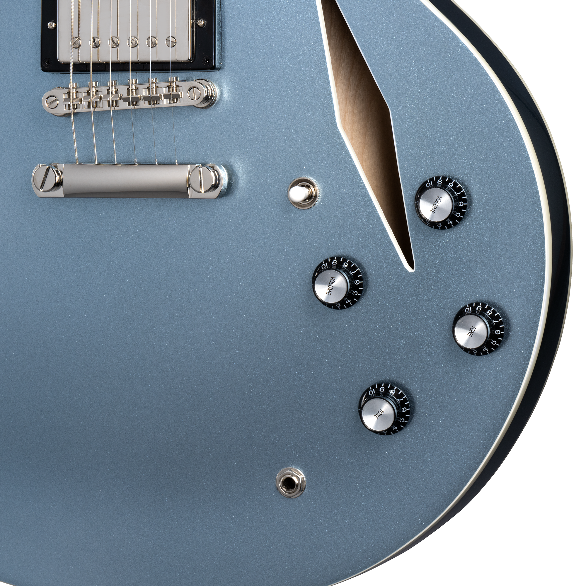 Guitarra Electrica Epiphone DAVE GROHL DG-335, PELHAM BLUE vista 8 – Guitarras Eléctricas | Armonía Musical México