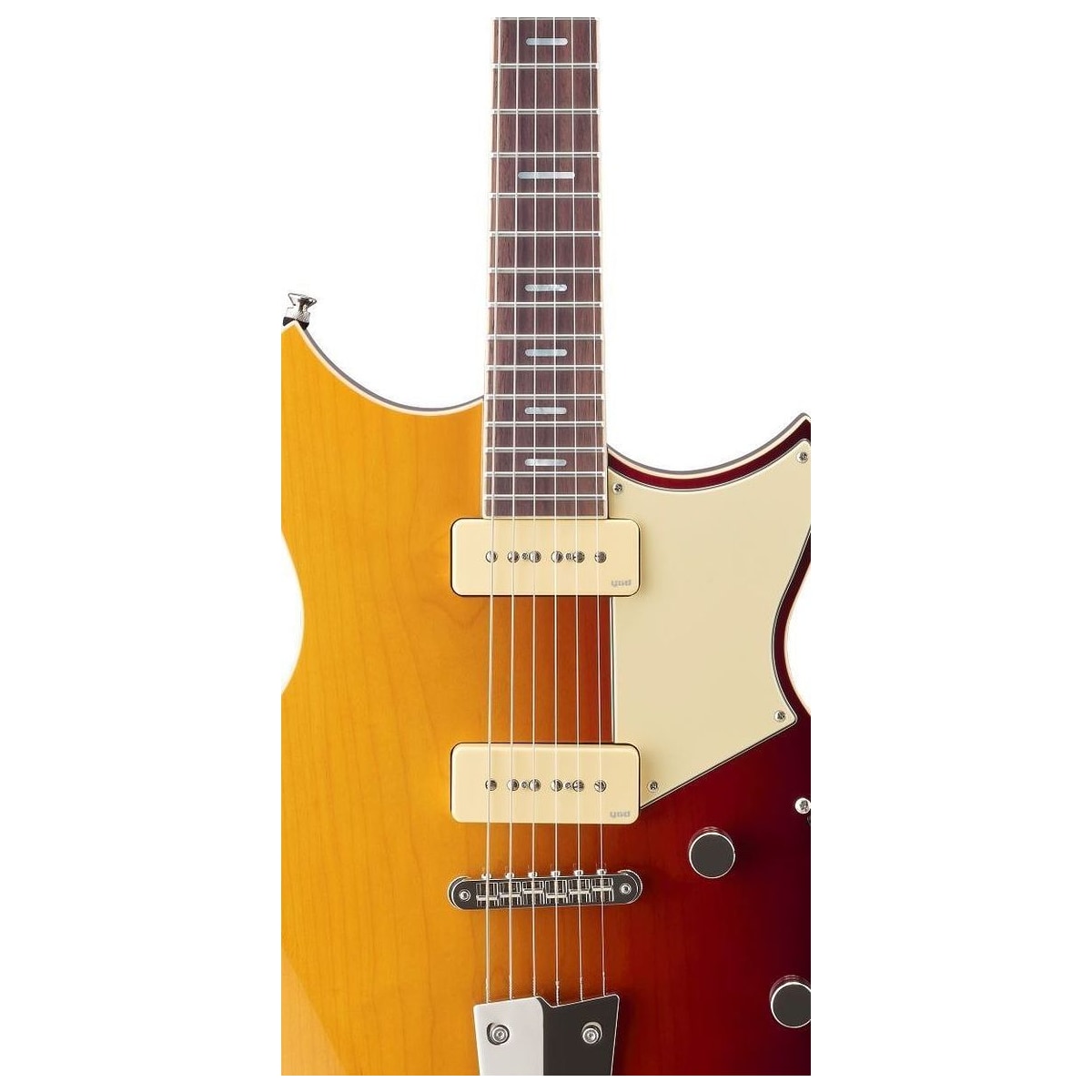 Guitarra Eléctrica Yamaha Revstar RSP02 P90 y Tailpiece detalle cuerpo | Armonía Musical México