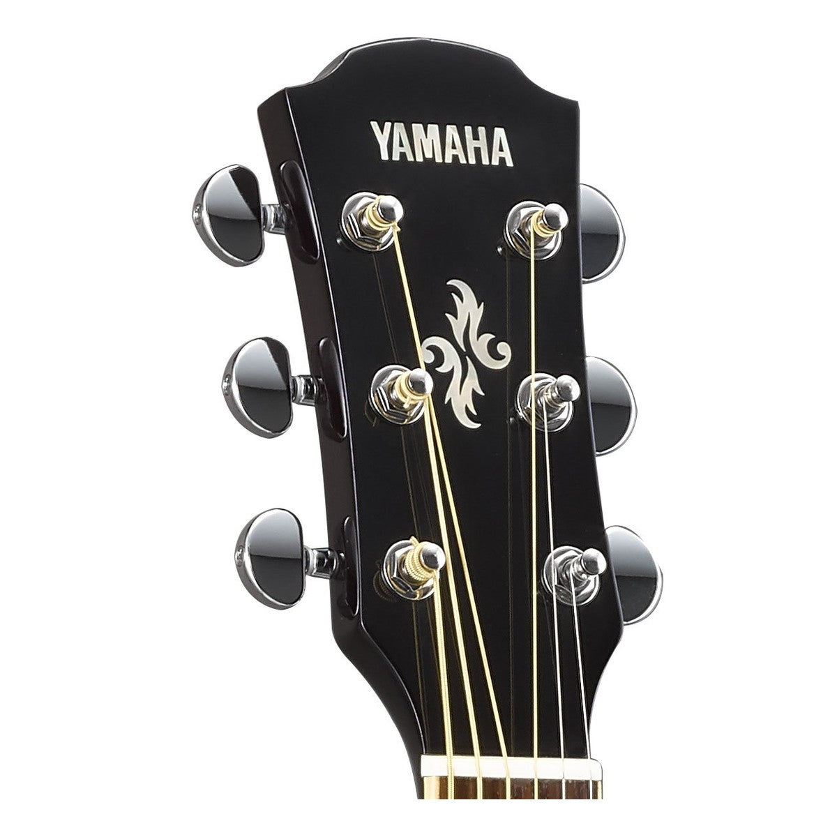 Guitarra Yamaha APX600 negra detalle clavijero | Armonía Musical México