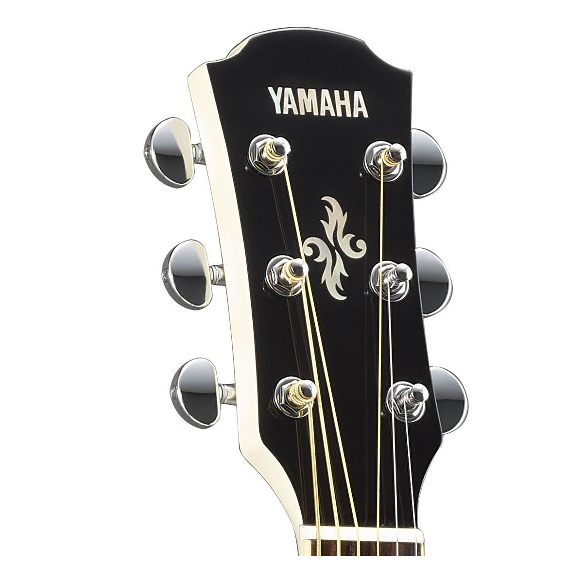 Guitarra Yamaha APX600 vintage white detalle clavijero | Armonía Musical México