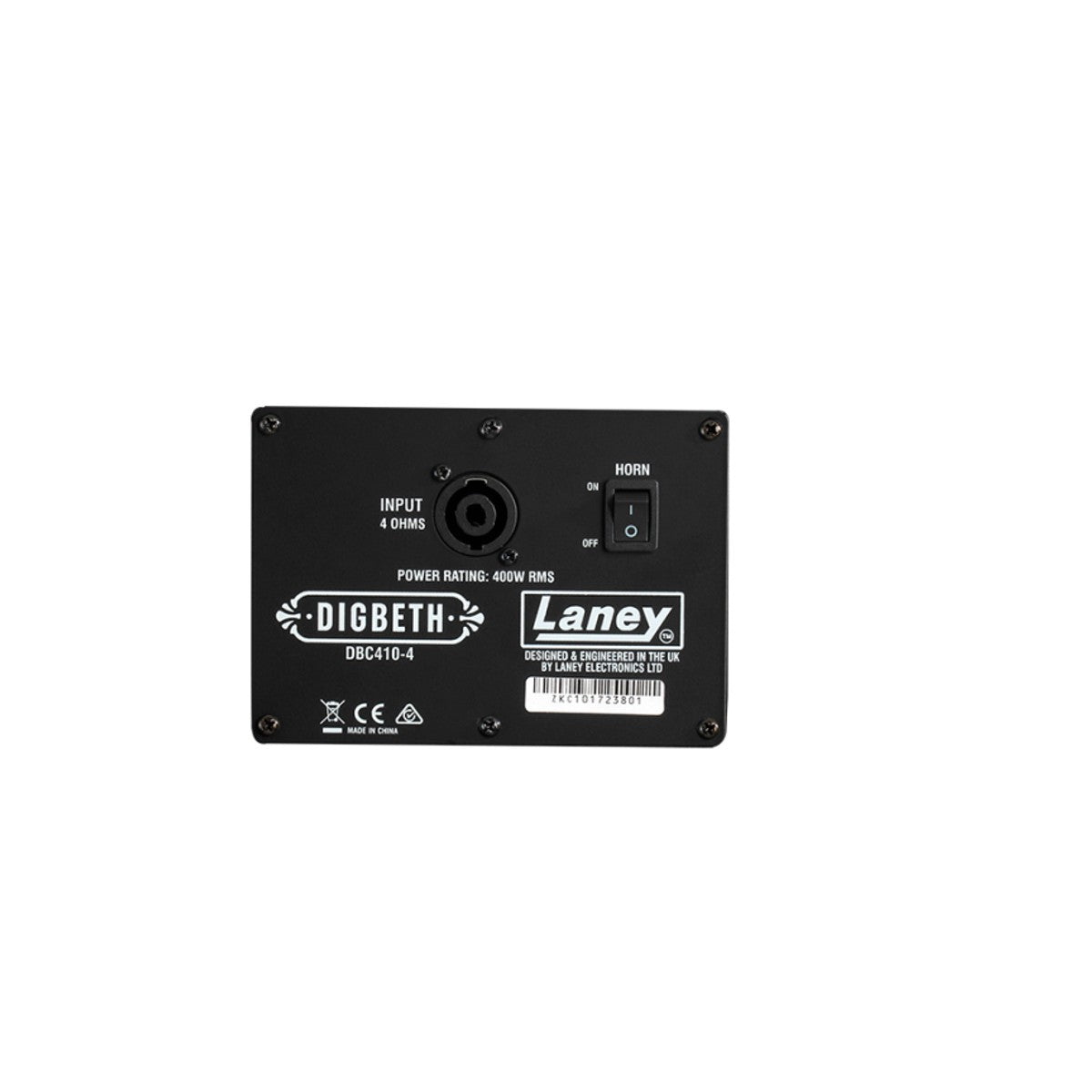 Laney DBC410-4 detalle del panel – gabinete de bajo | Armonía Musical México