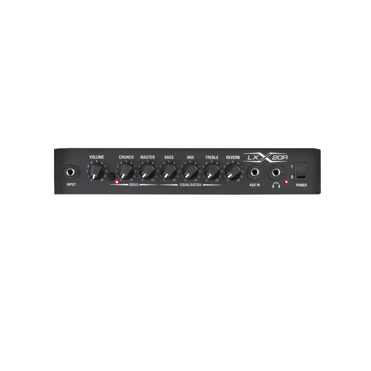 Laney LX20R-RED detalle del panel – amplificador de guitarra | Armonía Musical México