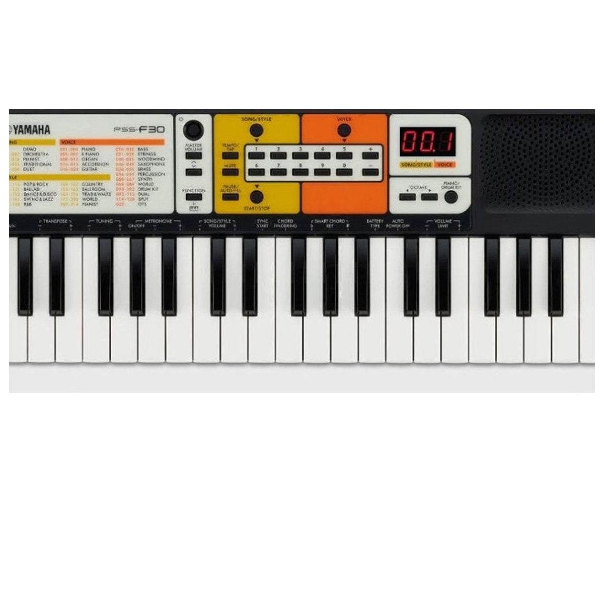 Mini Teclado Infantil Yamaha SF-30 para Niños detalle | Armonía Musical México