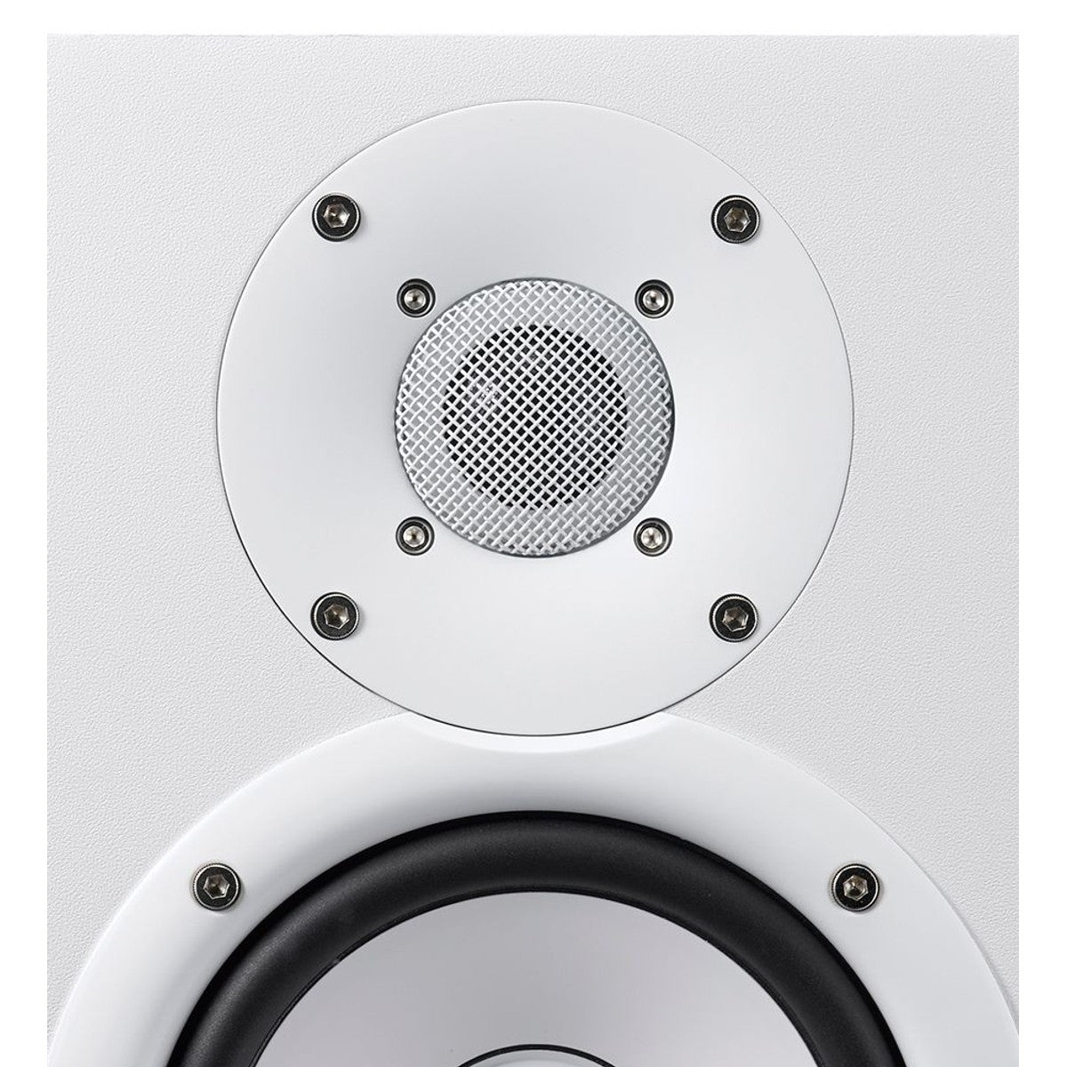 Monitor Yamaha HS5 blanco detalle tweeter y woofer | Armonía Musical México