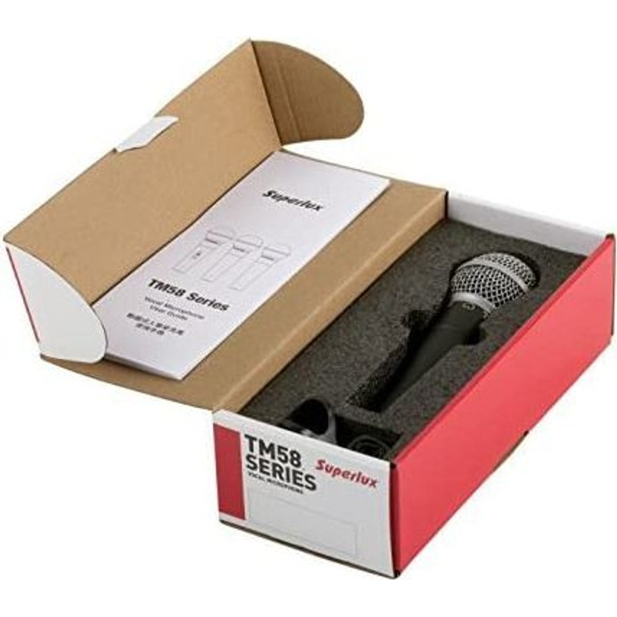 Superlux TM58S micrófono dinámico vocal de mano kit de tres piezas completo | Armonía Musical México