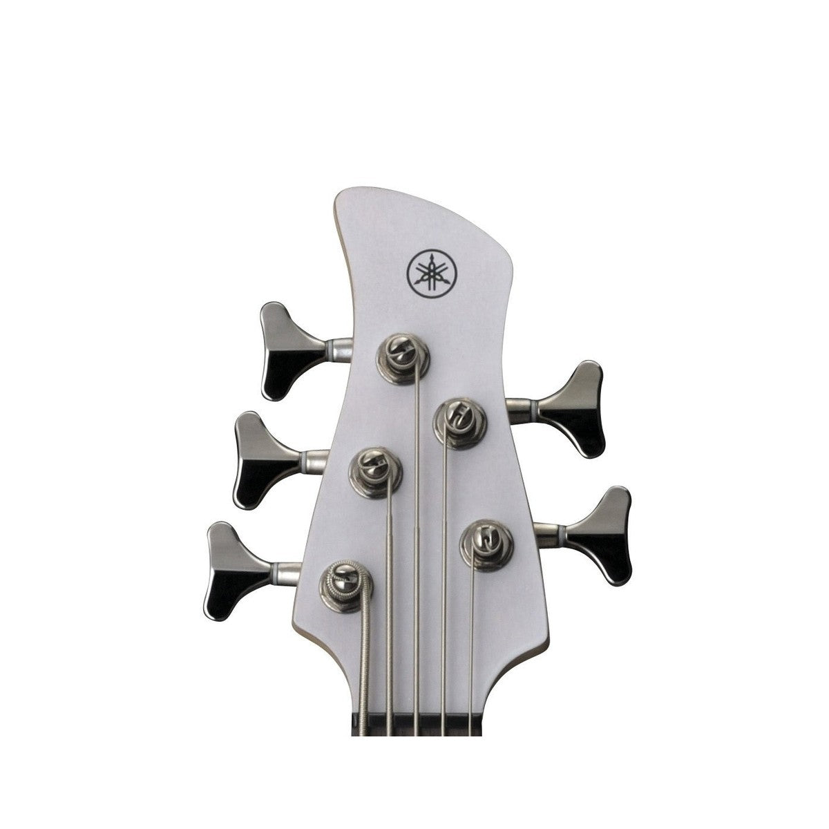 Bajo eléctrico Yamaha TRBX505 5 cuerdas activo pasivo Translucent White detalle clavijero | Armonía Musical México