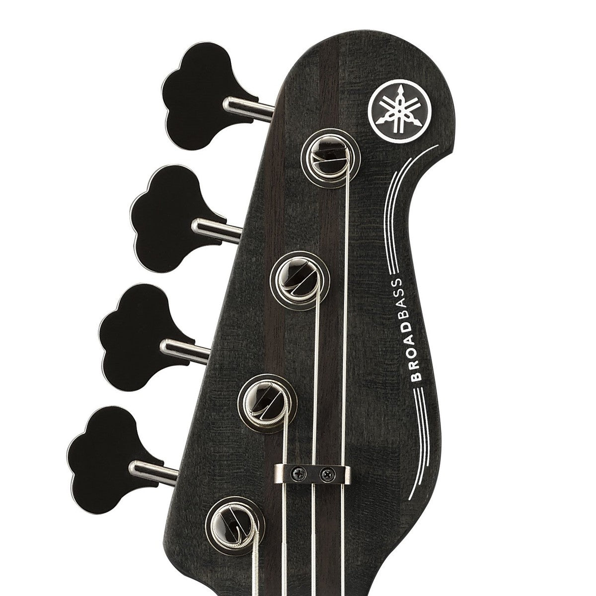 Bajo eléctrico Yamaha BB734A matte translucent black detalle clavijero | Armonía Musical México