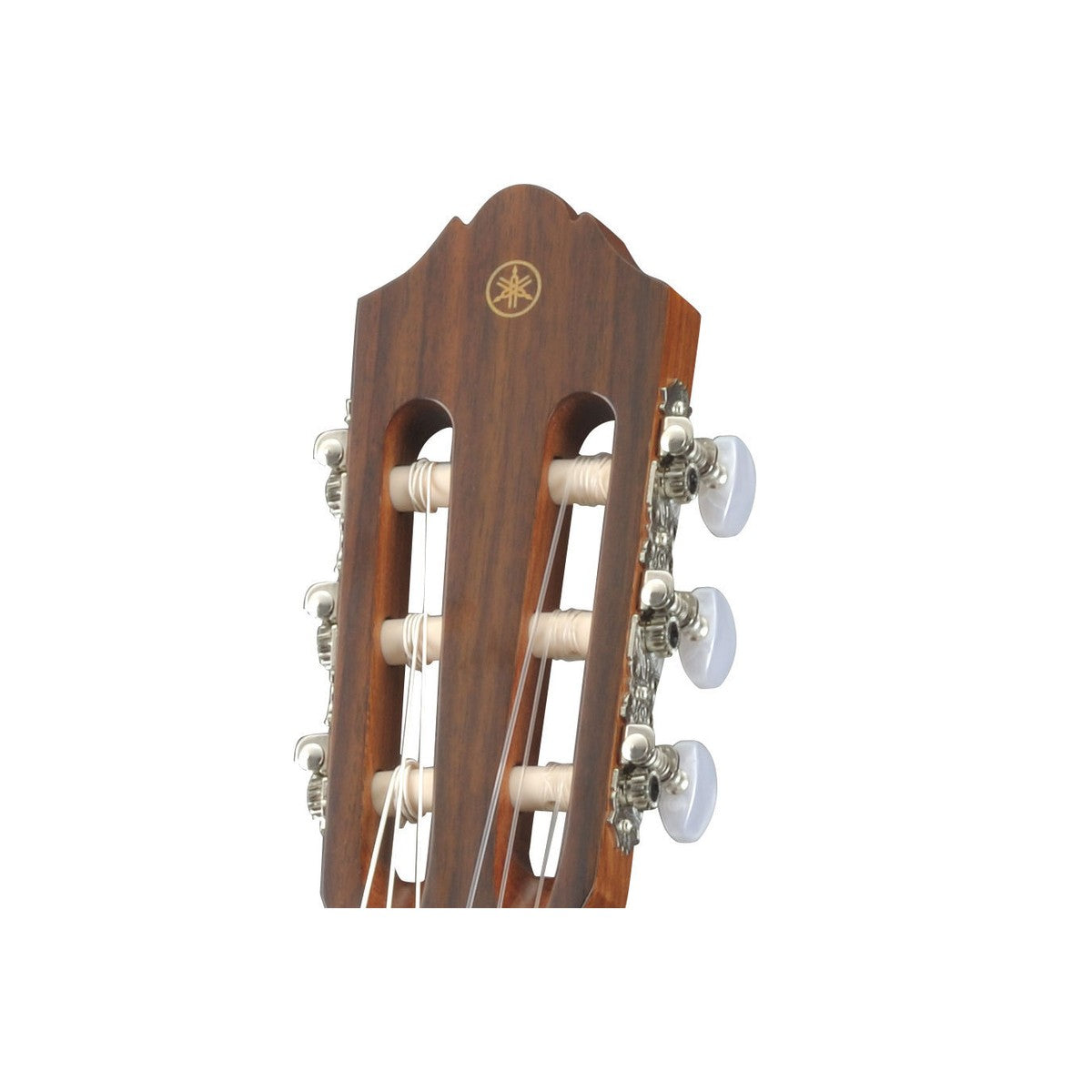 Guitarra clásica Yamaha CG122MC tapa sólida cedro mate detalle clavijero | Armonía Musical México