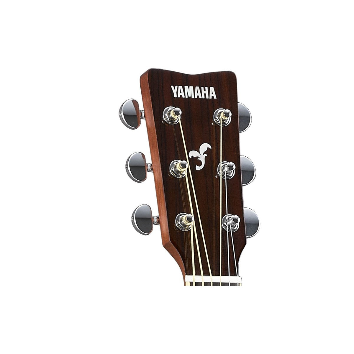 Guitarra TransAcoustic Yamaha FG-TA Brown Sunburst detalle clavijero | Armonía Musical México