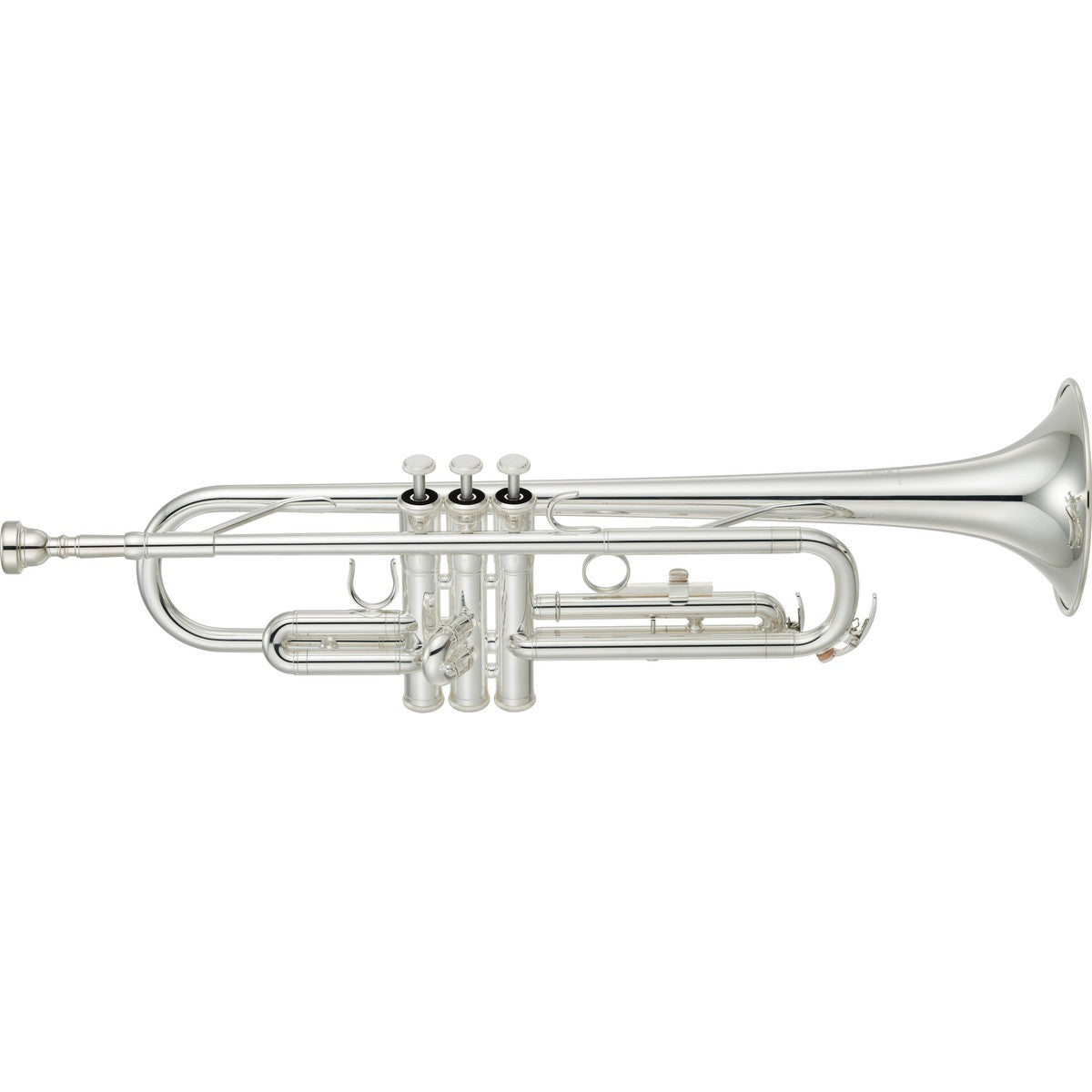 Trompeta Yamaha YTR-2330 Bb laqueada detalle pistones Monel | Armonía Musical México
