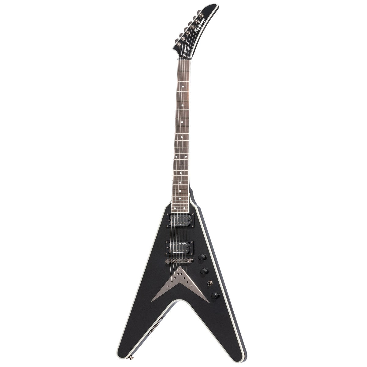 Epiphone Guitarra Electrica Dave Mustaine Flying V Custom Black Metallic frontal | Armonía Musical México