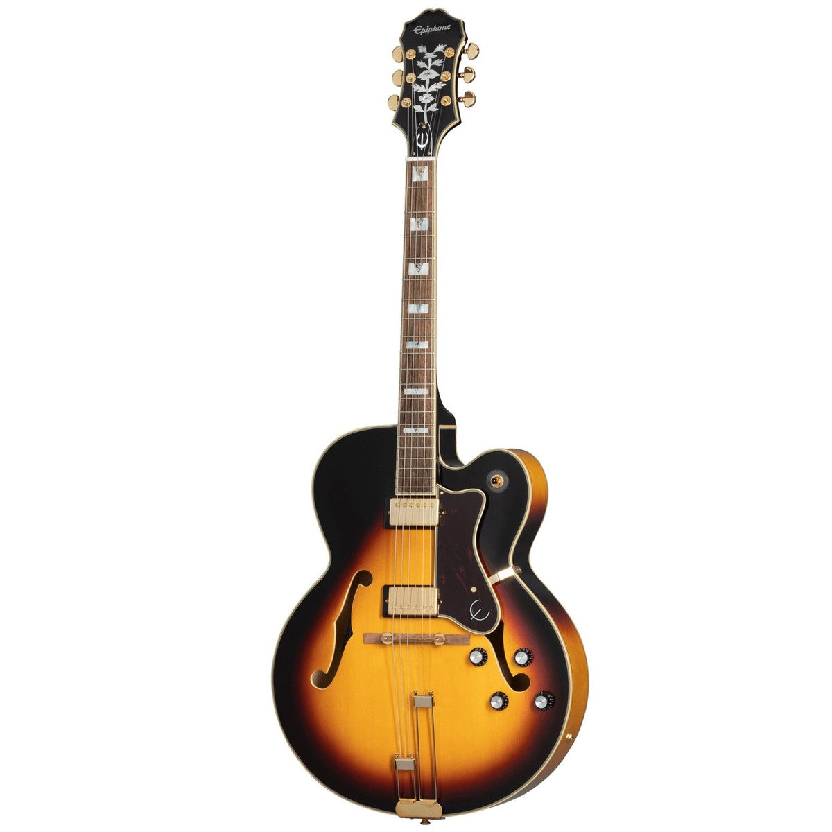 Epiphone Guitarra Electrica Epiphone Broadway Incl. Gig Bag Vintage Sunburst frontal | Armonía Musical México