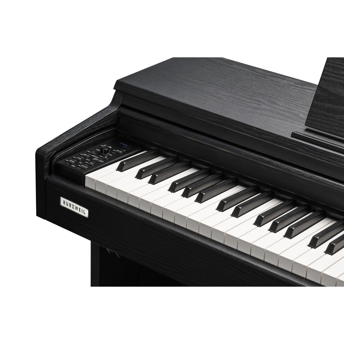 Kurzweil Piano Vertical Digital Kurzweil M215 BK Negro detalle cuerpo | Armonía Musical México