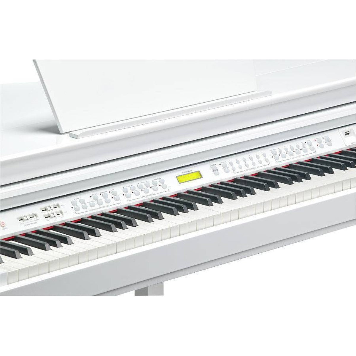 Kurzweil Piano de Cola Kurzweil KAG100 Acabado Blanco Brillante vista trasera | Armonía Musical México