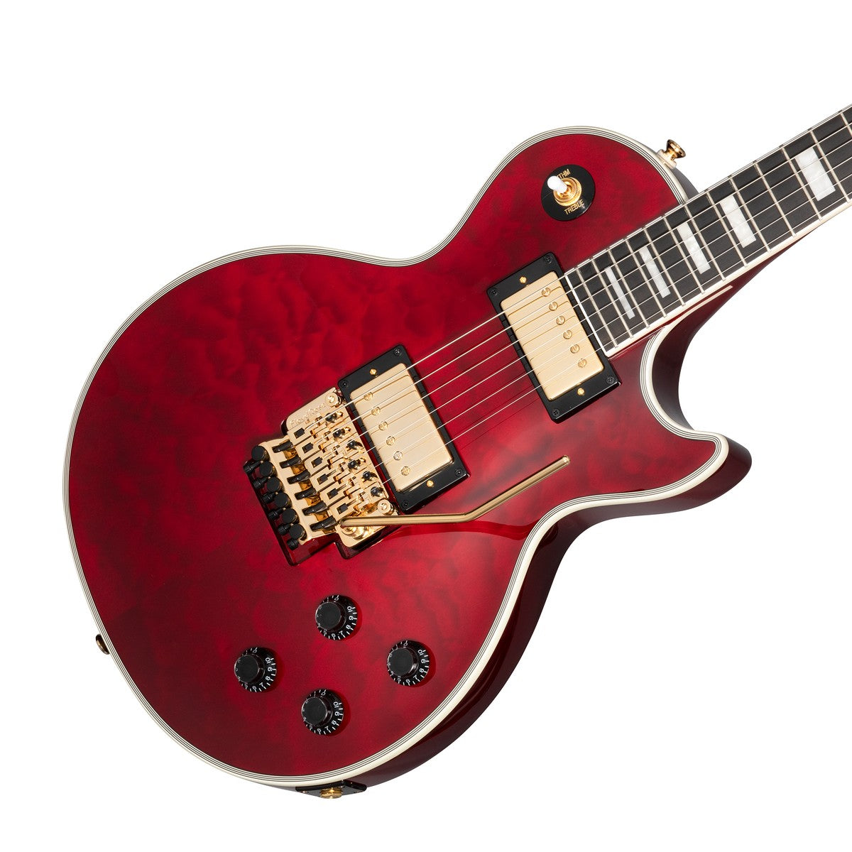 Epiphone Epiphone Guitarra Eléctrica Epiphone Les Paul Custom Axcess Quilt Ruby Incluye Estuche vista trasera | Armonía Music