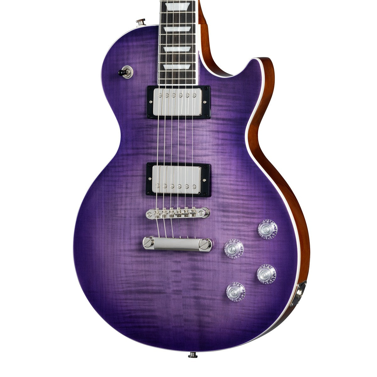 Epiphone Epiphone Guitarra Eléctrica Epiphone Les Paul Modern Figured Purple Burst Incluye Funda detalle puente | Armonía Mus