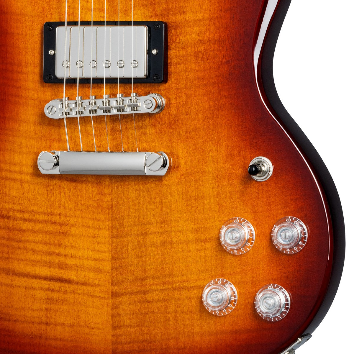 Epiphone Epiphone Guitarra Eléctrica Epiphone SG Modern Figured Mojave Burst Incluye Funda detalle puente | Armonía Musical M