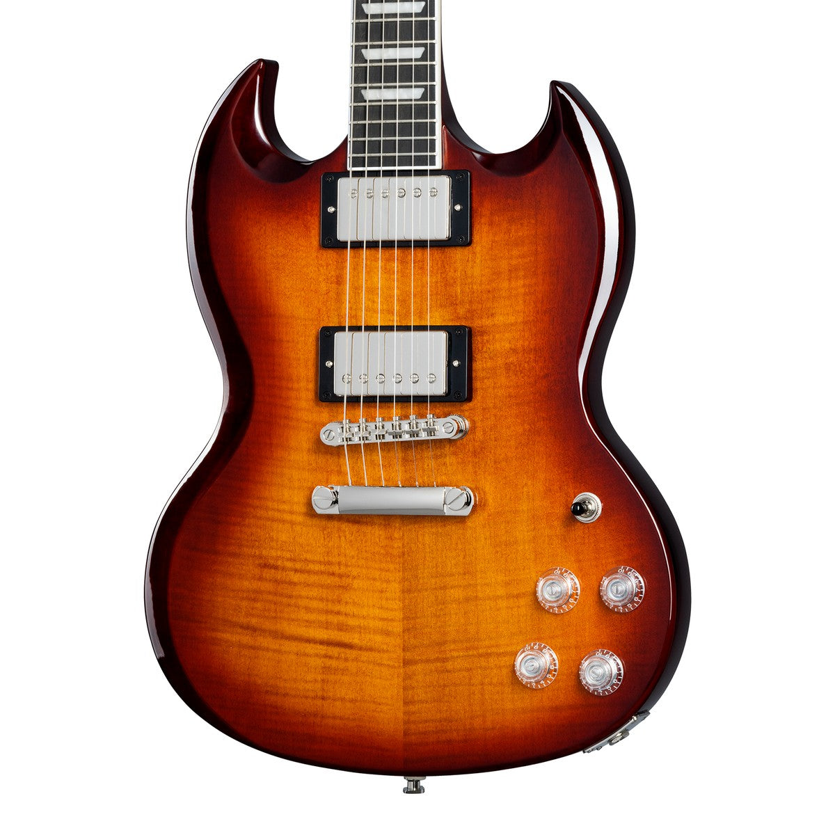 Epiphone Epiphone Guitarra Eléctrica Epiphone SG Modern Figured Mojave Burst Incluye Funda en uso | Armonía Musical México