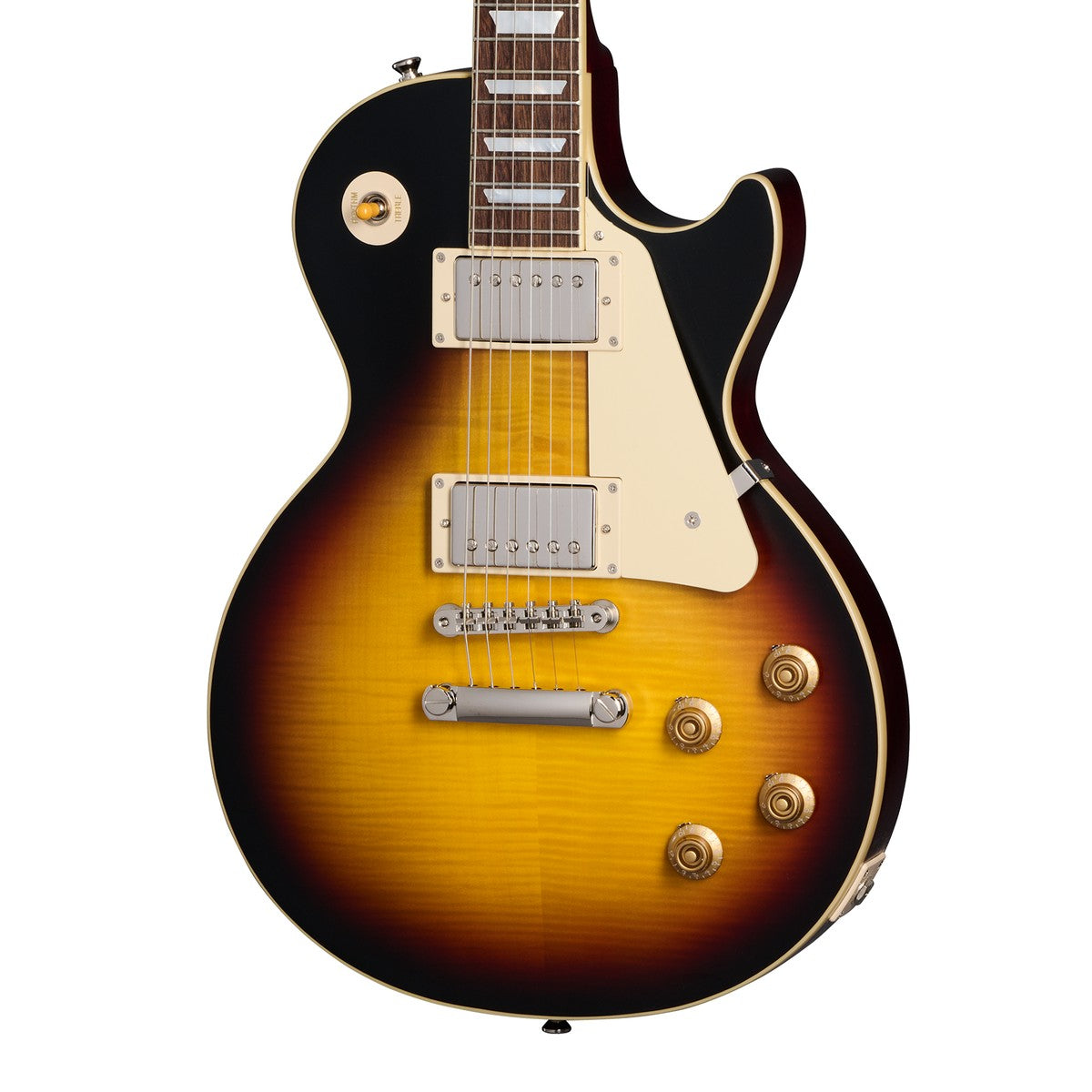 Epiphone Epiphone Guitarra Eléctrica Epiphone 1959 Les Paul Standard Tobacco Sunburst y Estuche en uso | Armonía Musical Méxi