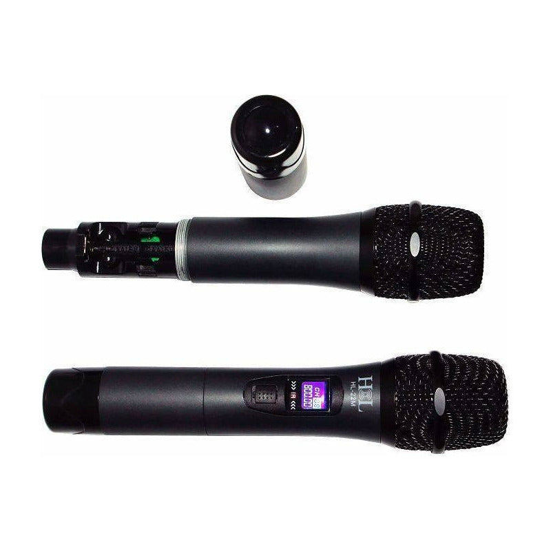 Micrófonos Inalámbrico high Line hl22m Doble De Mano Digital Negro