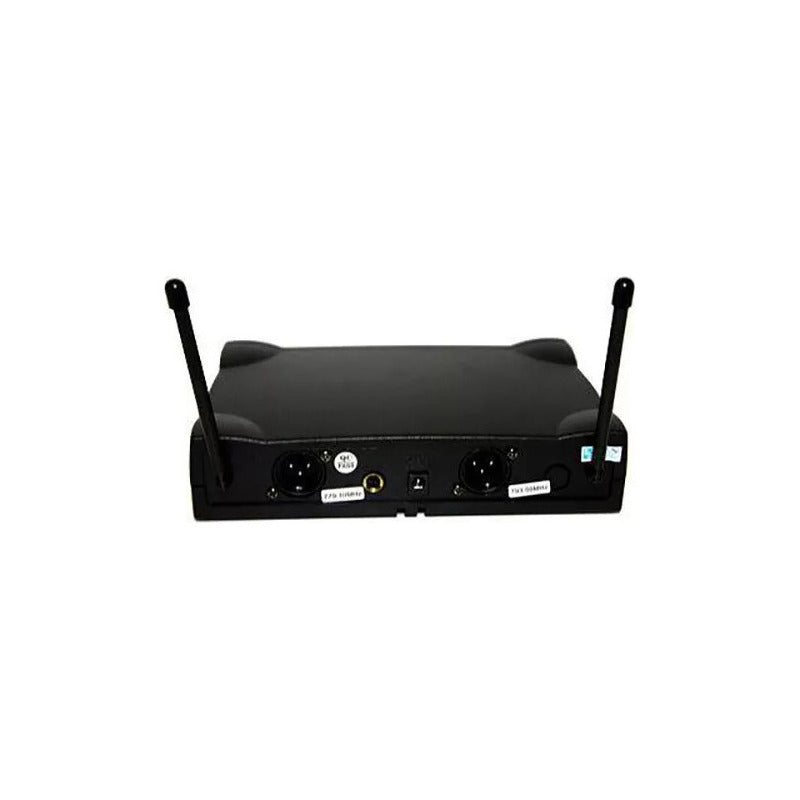 Micrófono Sistema Inalámbrico Hl-2s Doble Solapa Uhf Color Negro
