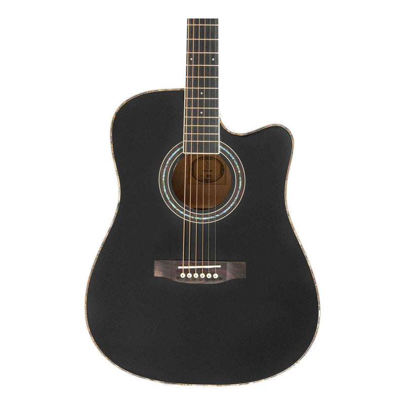 Guitarra Acústica Symphonic Ed14 Bk Negra 41 Color Negro Orientación De La Mano Diestro