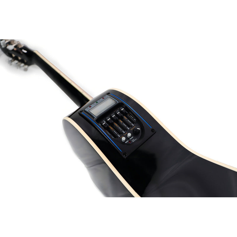 Guitarra Electroacústica Symphonic Ec3920ce-bk Negra Color Negro Material Del Diapasón Palisandro Orientación De La Mano Diestro
