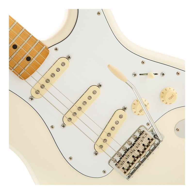 Guitarra Eléctrica Fender Artist Jimi Hendrix Stratocaster De Aliso Olympic White Uretano Brillante Con Diapasón De Arce