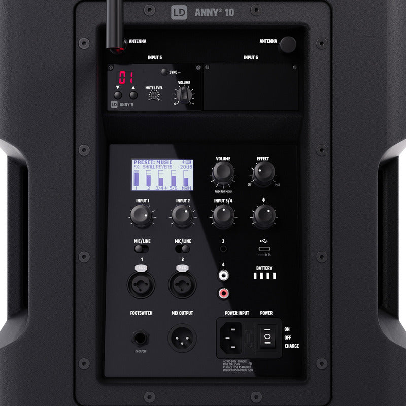 Bocina Portátil Ld Systems Anny 10 Con Bateria Y Microfono Negro