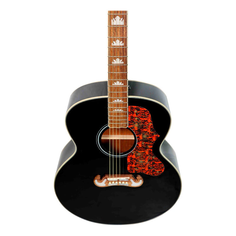 Guitarra Acústica Symphonic Ed49-bk Premium Jumbo Negra