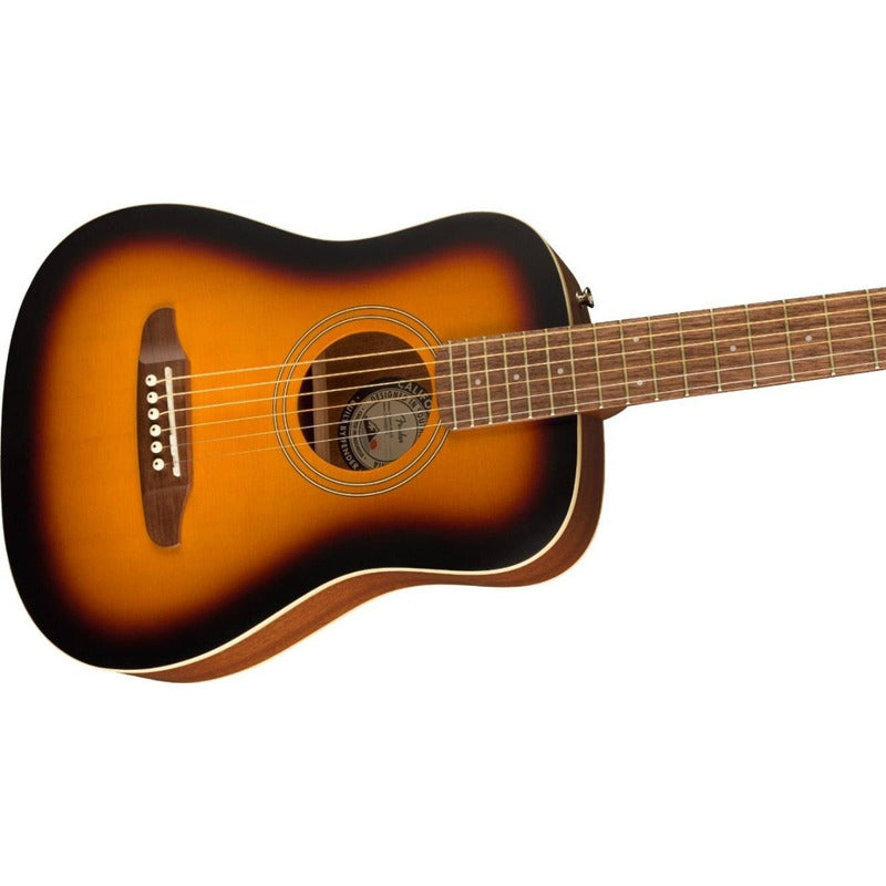 Guitarra Fender Acustica Redondo Mini Con Funda 3/4 Sunburst