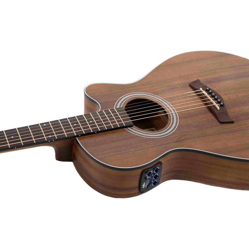 Guitarra Electroacústica Aria Fet-t1 Color Caoba. Caoba