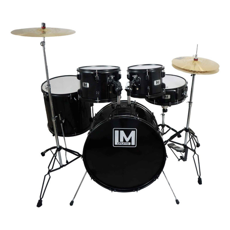 Batería 5 Piezas, Lm Drums Dk-2293 Bk ,asiento Y Platillos Negro