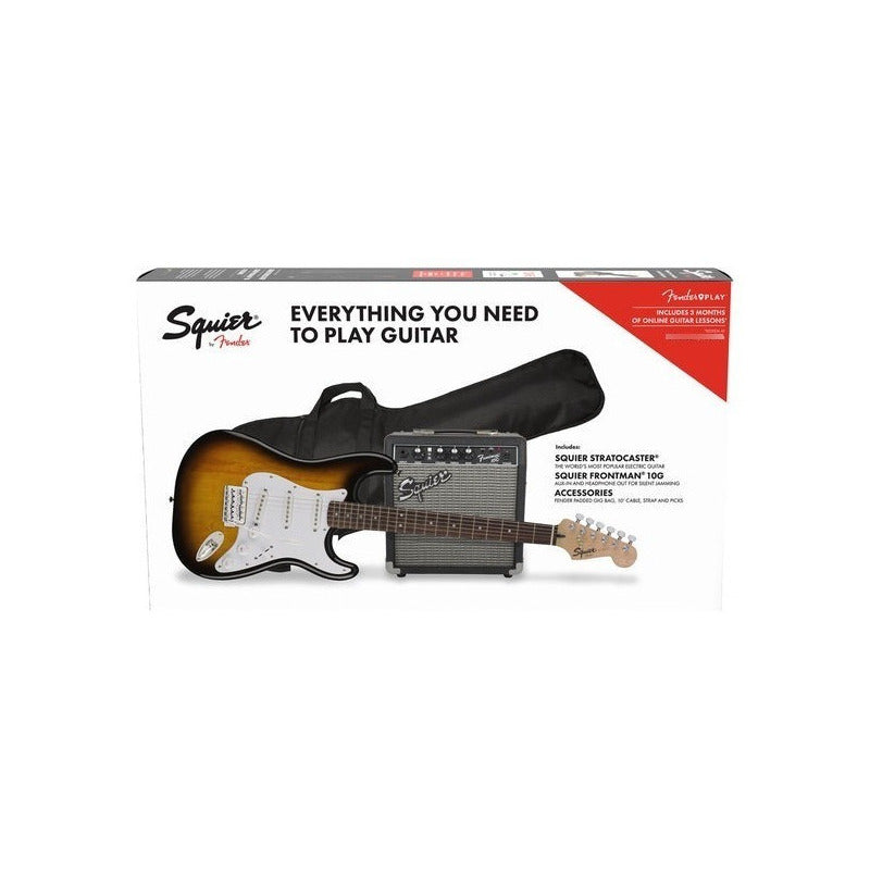 Paquete Fender Squier Electricguitar Strato Sunburst Armonia