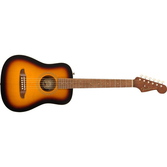 Guitarra Fender Acustica Redondo Mini Con Funda 3/4 Sunburst