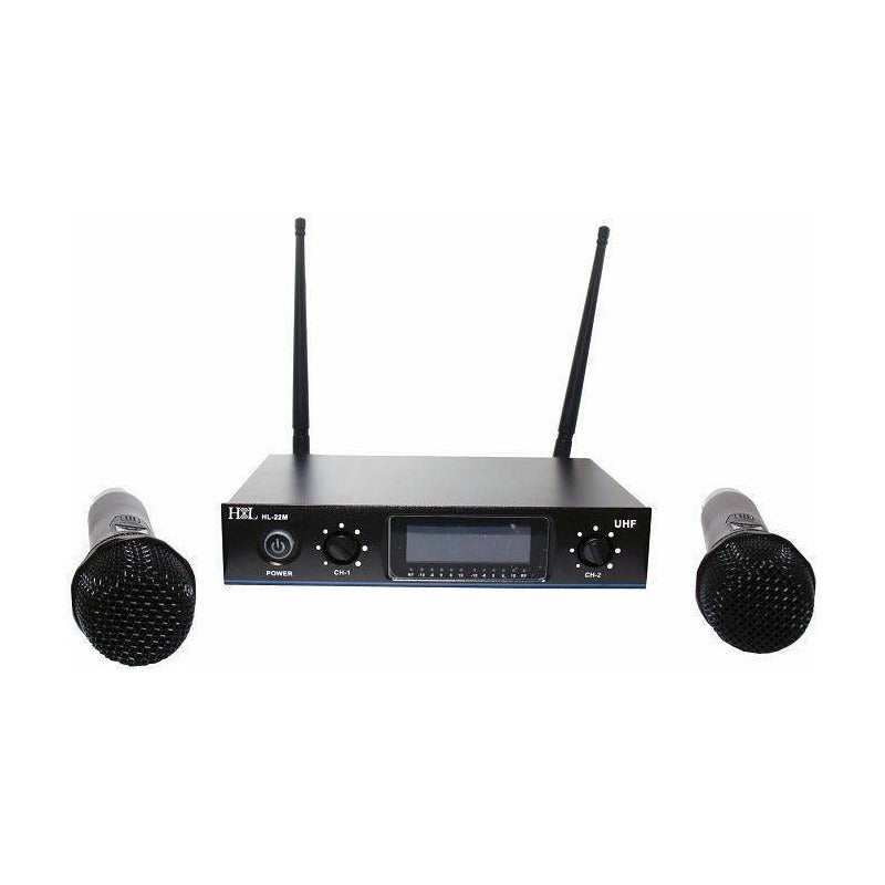 Micrófonos Inalámbrico high Line hl22m Doble De Mano Digital Negro