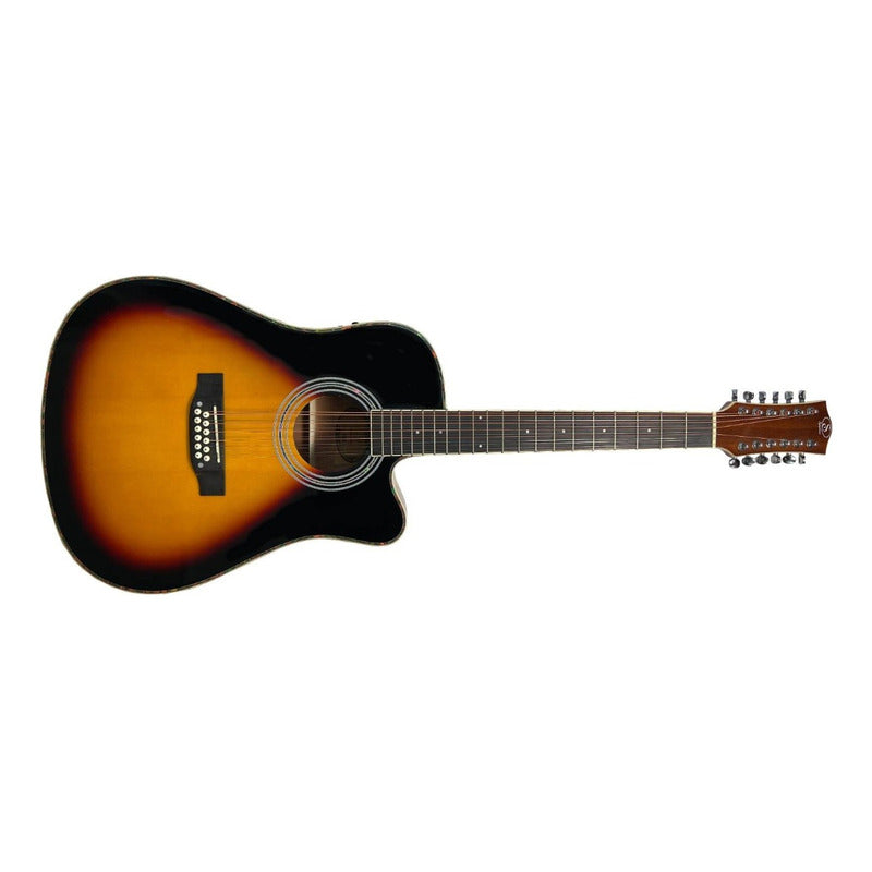 Guitarra Electro Acústica Symphonic J-20ce Sb 12 Cuerdas Sunburst Diestro Palisandro