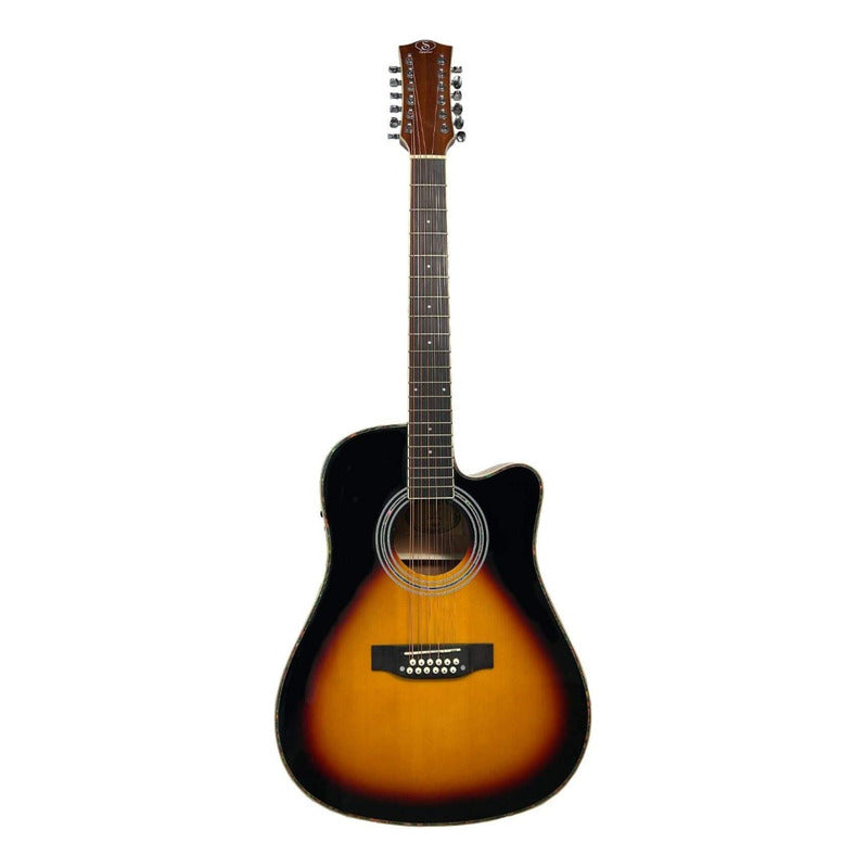 Guitarra Electro Acústica Symphonic J-20ce Sb 12 Cuerdas Sunburst Diestro Palisandro