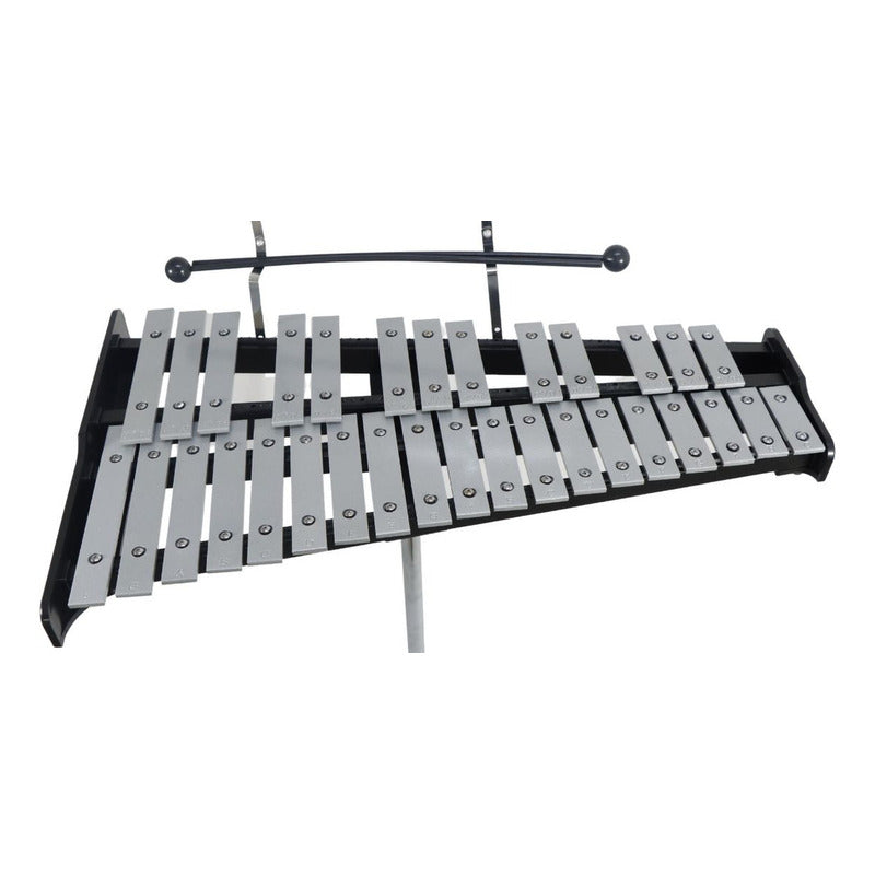 Xilófono Lm Drums M-32tone 32 Tonos , Atril, Pad Y Funda Color Negro Y Plata