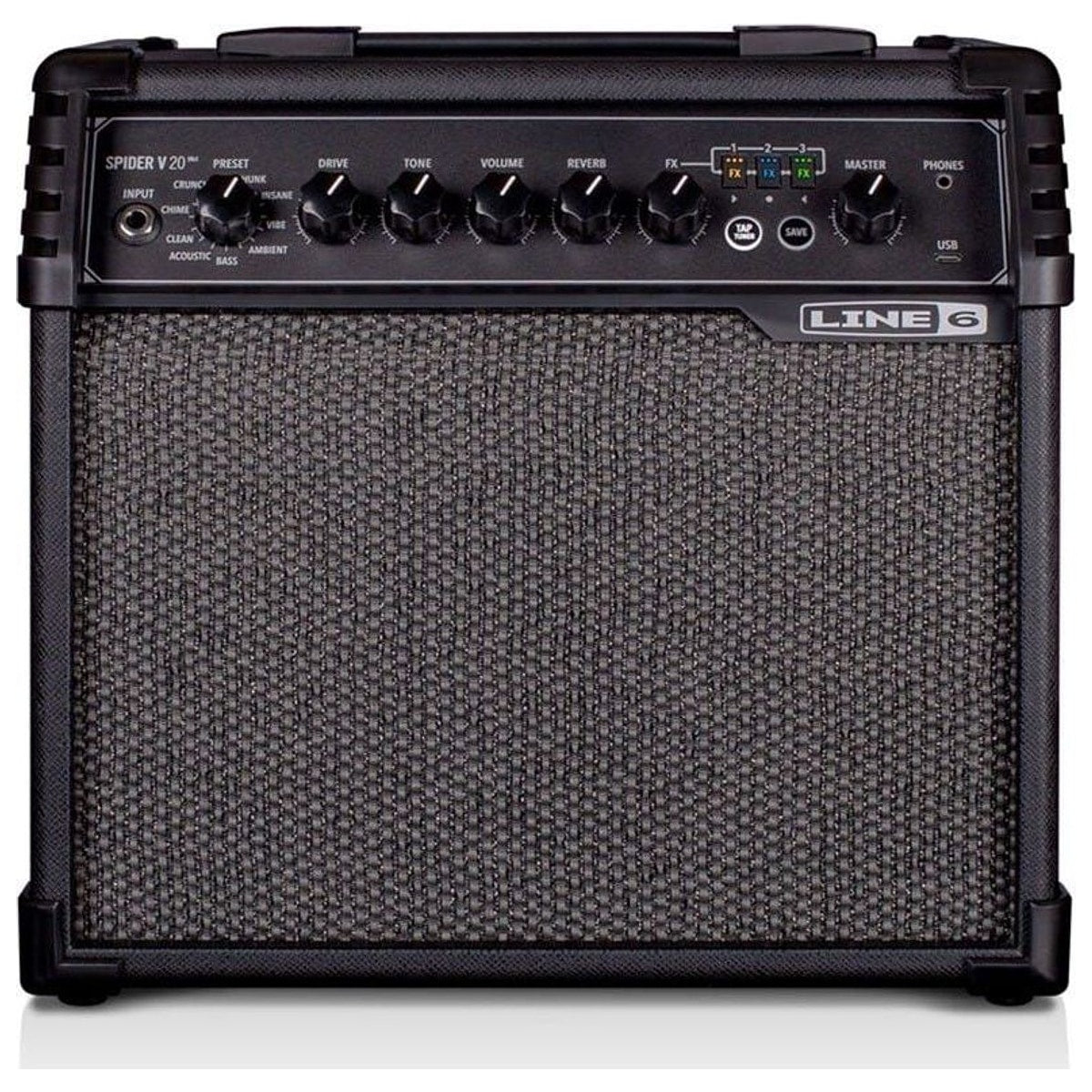 Line 6 Spider V 20 MKII vista en ángulo | Armonía Musical México