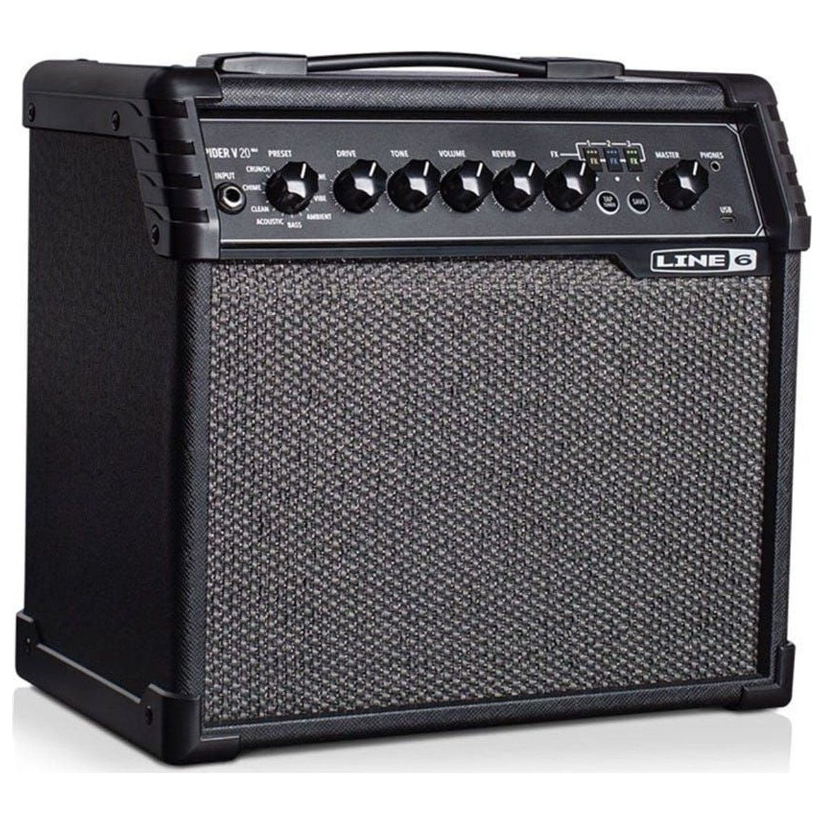 Line 6 Spider V 20 MKII detalle panel | Armonía Musical México