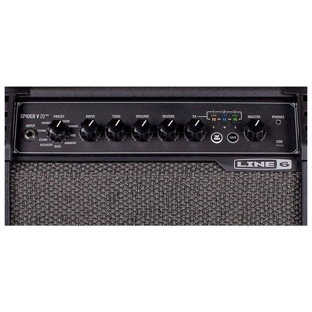 Line 6 Spider V 20 MKII detalle producto | Armonía Musical México