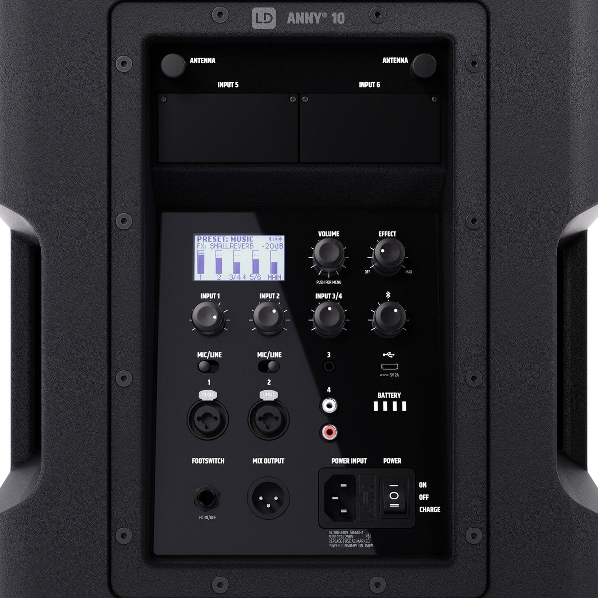 LD Systems ANNY 10 bocina amplificada controles | Armonía Musical México