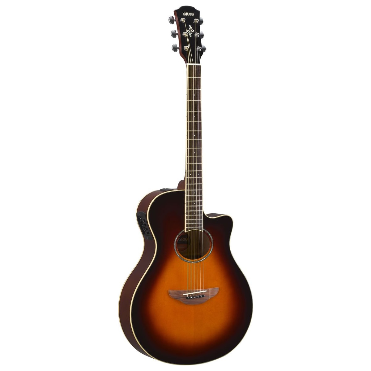 Guitarra electroacústica Yamaha APX600 Old Violin Sunburst vista frontal | Armonía Musical México