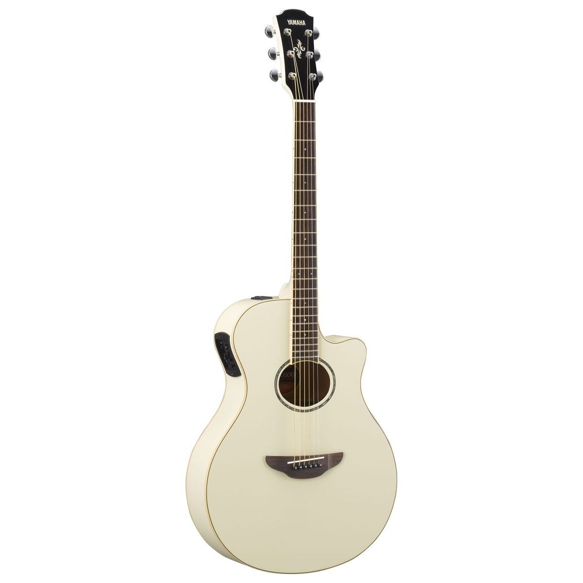 Guitarra electroacústica Yamaha APX600 Vintage White vista frontal | Armonía Musical México