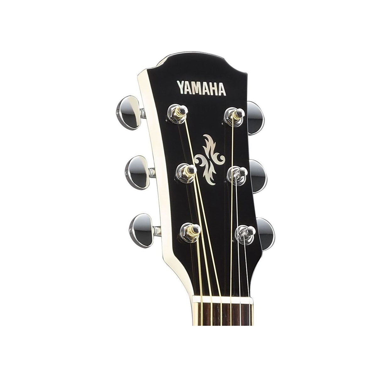 Guitarra electroacústica Yamaha APX600 Vintage White detalle clavijero | Armonía Musical México
