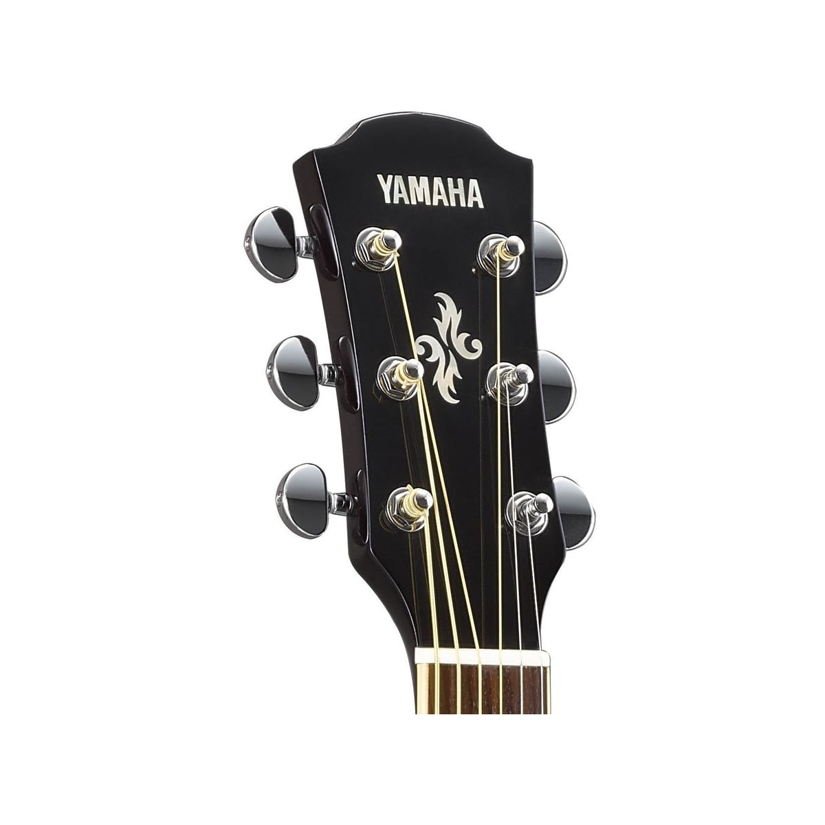 Guitarra electroacústica Yamaha APX600 Negro detalle clavijero | Armonía Musical México